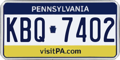PA license plate KBQ7402