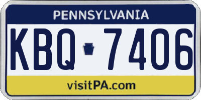 PA license plate KBQ7406