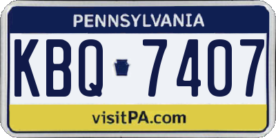 PA license plate KBQ7407