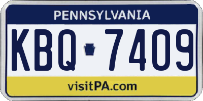 PA license plate KBQ7409