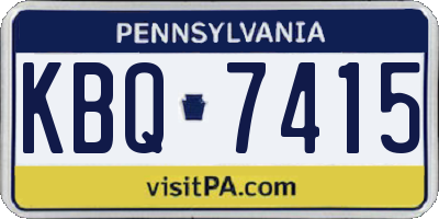 PA license plate KBQ7415