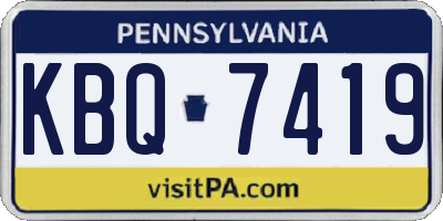 PA license plate KBQ7419