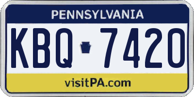PA license plate KBQ7420