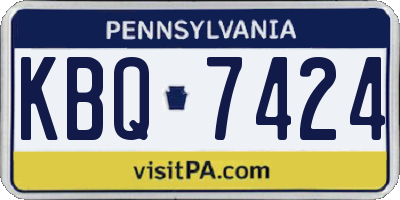 PA license plate KBQ7424