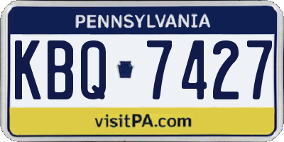PA license plate KBQ7427