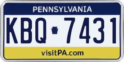 PA license plate KBQ7431