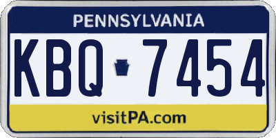 PA license plate KBQ7454
