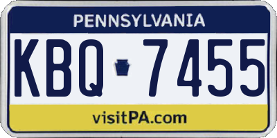 PA license plate KBQ7455