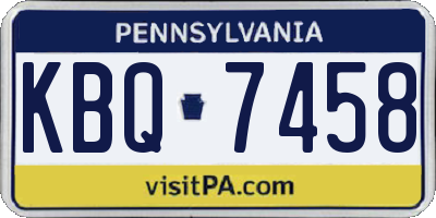 PA license plate KBQ7458
