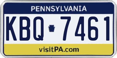 PA license plate KBQ7461