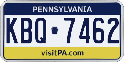 PA license plate KBQ7462