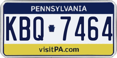 PA license plate KBQ7464