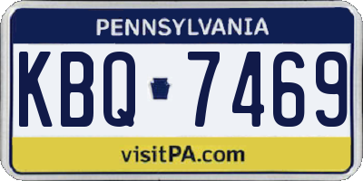 PA license plate KBQ7469
