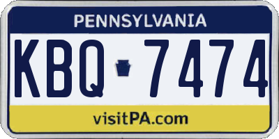PA license plate KBQ7474