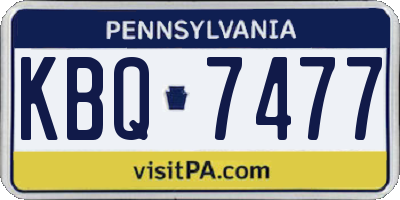 PA license plate KBQ7477