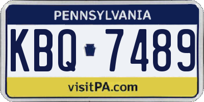 PA license plate KBQ7489