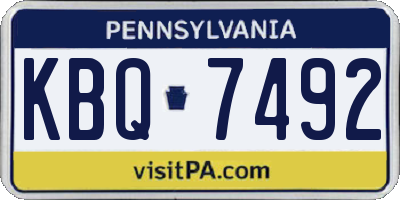 PA license plate KBQ7492