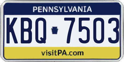 PA license plate KBQ7503