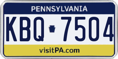 PA license plate KBQ7504