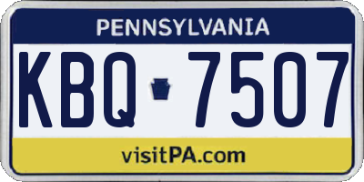 PA license plate KBQ7507