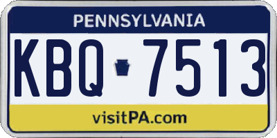 PA license plate KBQ7513