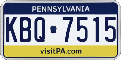 PA license plate KBQ7515