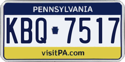 PA license plate KBQ7517