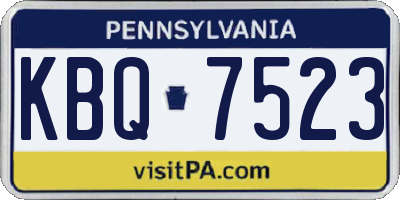 PA license plate KBQ7523