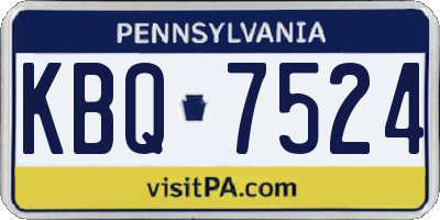 PA license plate KBQ7524