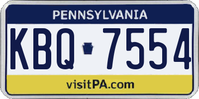 PA license plate KBQ7554