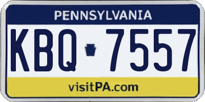 PA license plate KBQ7557