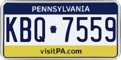 PA license plate KBQ7559
