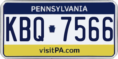 PA license plate KBQ7566
