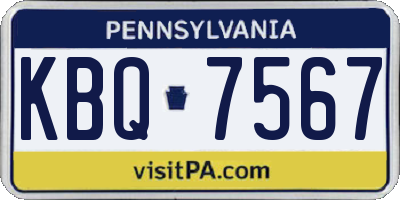 PA license plate KBQ7567