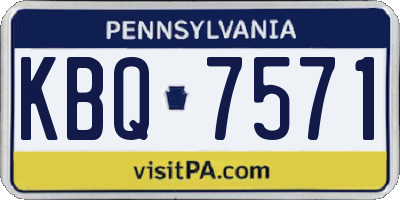 PA license plate KBQ7571