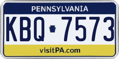 PA license plate KBQ7573