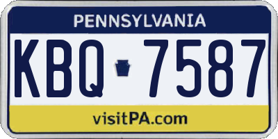 PA license plate KBQ7587
