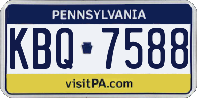 PA license plate KBQ7588