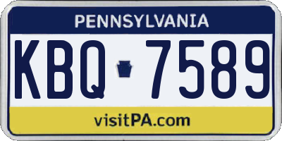 PA license plate KBQ7589