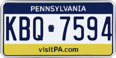 PA license plate KBQ7594