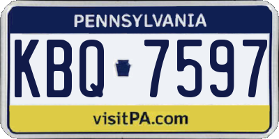 PA license plate KBQ7597
