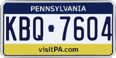 PA license plate KBQ7604