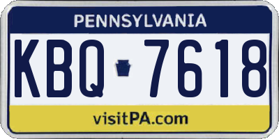 PA license plate KBQ7618