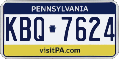 PA license plate KBQ7624