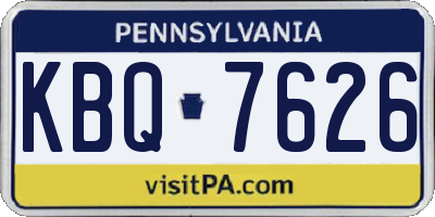 PA license plate KBQ7626