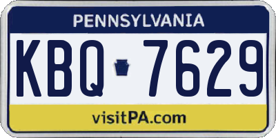 PA license plate KBQ7629