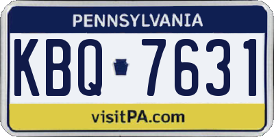 PA license plate KBQ7631