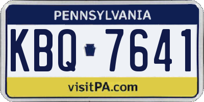 PA license plate KBQ7641