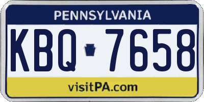 PA license plate KBQ7658