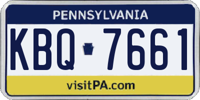 PA license plate KBQ7661